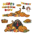 thanksgiving daydoodle harvestholiday set vector image