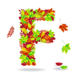 autumn letters with drops of water vector image
