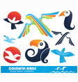 funny cartoon birds collection vector image vector image