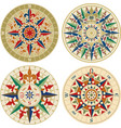 antique nautical compass wind rose vector image