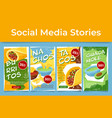 mexican food sale discount social media stories vector image vector image