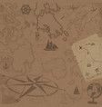 retro style treasure map background vector image vector image