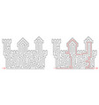 brick castle labyrinth maze inside fortress vector image