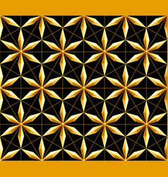 Head scarf golden pattern on black background Vector Image