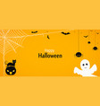 happy halloween yellow background or banner vector image vector image