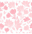 magnolia pink flowers seamless pattern vector image
