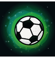 soccer ball on green background vector image vector image