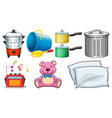 large set household items on white background vector image