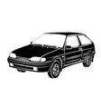 sketch a retro car vector image