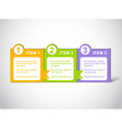 colorful bookmarks with three items vector image