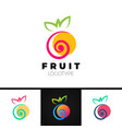 abstract fruit logo template with spiral element vector image