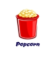 fresh popped cartoon takeaway popcorn vector image vector image