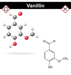 Vanillin - chemical formula Royalty Free Vector Image