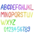 colorful watercolor font aquarelle vector image