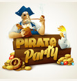 pirate party poster vector image