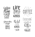 Quote coffee typography set Royalty Free Vector Image