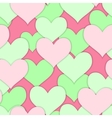 seamless of green and pink hearts vector image