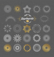 set of handmade sunburst design elements vector image