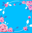 square frame with abstract pink roses banner vector image