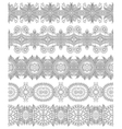 collection of seamless ornamental floral stripes vector image
