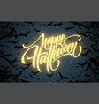 halloween glowing night background with bats vector image vector image