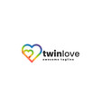 logo twin love gradient line art style vector image