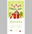merry christmas greeting banner with dog inside vector image