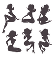 pin up silhouettes vector image vector image