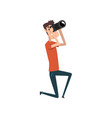 professional male photographer with photo camera vector image