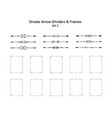 set of matching ornate frames arrow dividers vector image vector image