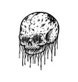 dark little blood monster skull silhouette vector image vector image