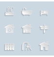 paper real estate icons vector image vector image