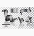 set of curved photographic film film vector image