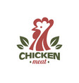 cockerel and chicken logo template stylized vector image