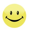 happy smiley face button badge vector image vector image