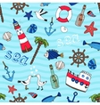 nautical seamless pattern in retro style vector image vector image