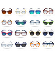 sunglasses fashion reflection mirror icons set vector image