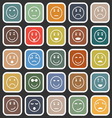 circle face flat icons vector image