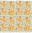 seamless pattern with cute ginger cats vector image vector image