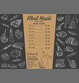 steak menu for restaurant and cafe food flyer vector image