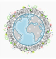 cartoon peaceful people all around world vector image