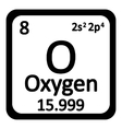 Periodic table element oxygen icon Royalty Free Vector Image