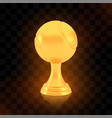 winner tennis cup award golden trophy logo vector image vector image
