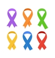 awareness colorful ribbons symbol of aids vector image