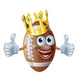 cartoon football king mascot vector image vector image