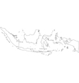 black white indonesia outline map vector image