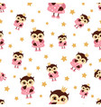 pattern with owl in crown vector image vector image