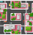 top view of the city urban crossroads with car vector image