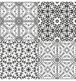 black and white textile patterns set vector image vector image