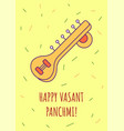 happy vasant panchami greeting card with color vector image